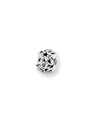 Black CZ, Star Charm in Silver for 3mm Charm Bracelets