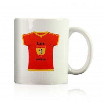 Spanien EUROPA 2012 Trikot Becher mit Namen und Nummer