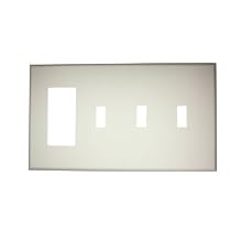 Leviton 2262C-C0W 4-Gang Three Toggle/Decora Wallplate, Cheetah, White