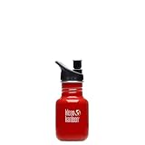Klean Kanteen Stainless Steel 12 Ounce Water Bottle with 2.0 Sports Cap, Indicator Red