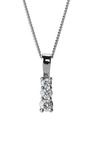 Platinum 25pt Certified Diamond 3 Stone Pendant