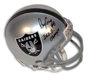 Ray Guy Signed Raiders Mini Helmet - 3x SB Champs, 8