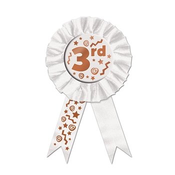 3rd Award Ribbon (white) Party Accessory (1 count)