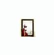 20" Hand Sculpted Metal Red Kitty Cat Rectangular Wall Mirror