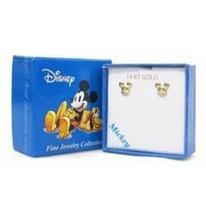 14K Gold Walt Disney Childrens Mickey Mouse Head Studs