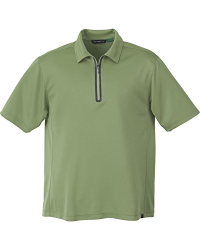 North End 88629 Men's Polyester/ Performance Polyester Zipped Polo Shirt