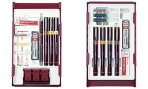 Childrens Toyshop  Computer : Rotring Rapidograph College Set with 3 Pens 0.25/0.35/0.5mm 1 Mechanical Pencil 0.5mm Ref S0699530