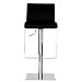 Baxton Studio Adjustable Swivel Full Leather Barstool, Black
