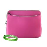 Apple Ipad Form Fitted Scratch Defense Neoprene Sleeve Cover ( ipad 3G , ipad wifi , ipad wifi + 3G, 16gb, 32 gb , 64gb ) ** PINK ** + Vangoddy Live * Laugh * Love Wrist band!!!
