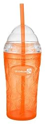 Zak Designs Clear/Mango 12-Ounce Lil' Chiller with Straw