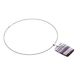 Purple Fluorite Pendant - 32x42mm, Rectangle - 17'' Necklace Included