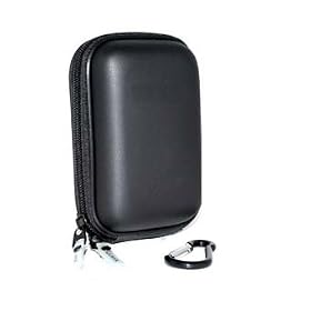 Anti-Shock Water Resistant Double Protection Tough Hard Case with Extra Space for Memory Card Perfect fit Panasonic Lumix DMC-TZ30 TZ25 TZ20,TZ18,TZ10,TZ8,TZ7,FS45 FS40 FS35,SZ1,SZ7 & other Slim Digital Cameras(Black)