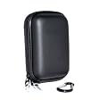 Anti-Shock Water Resistant Double Protection Tough Hard Case with Extra Space for Memory Card Perfect fit Panasonic Lumix DMC-TZ30 TZ25 TZ20,TZ18,TZ10,TZ8,TZ7,FS45 FS40 FS35,SZ1,SZ7 & other Slim Digital Cameras(Black)