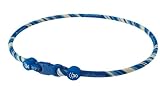 Phiten Blue Swirl X30 Titanium Baseball Necklace