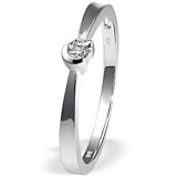 Goldmaid Damen-Verlobungsring 585 Weigold 1 Brillant 008ct So R530WG 