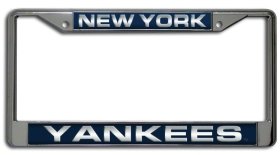 New York Yankees Laser Cut Chrome License Plate Frame