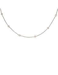Sterling Silver Diamond By The Yard Necklace 4mm Cubic Zirconia Stones