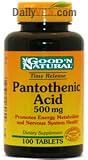 GNN Pantothenic Acid (Time Release) 500 Mg - 100 Tablets