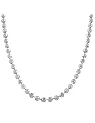 Sterling Silver Diamond-cut Ball Necklace (24 Inch)