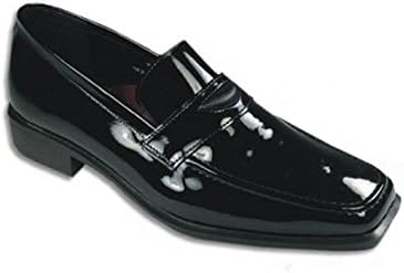 Tuxedo Shoe - Newport Square Toe Slip-On, Black (9 W)