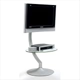 BDI Aspect 9760 Flat Panel TV Stand with Oval Shelf - Silver
