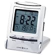 HOWARD MILLER CLOCK CO. Distant Time Traveler Alarm Clock, 2-1/4in, Silver, 1 AAA (incl)