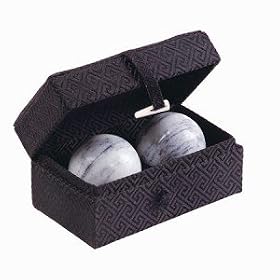 White and Black Natural Stone Health Balls – Increase Hand Dexterity and Circulation – Comes in Silk Gift or Storage Box thumbnail