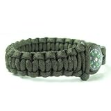 Paracord Survival Bracelet with 20mm Compass Olive Drab 9 Paracord Survival Bracelet with 20mm Compass Olive Drab 9