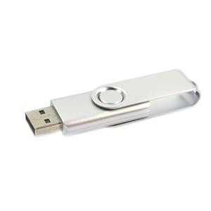 4GB Silver USB 2.0 Flash Drive Swivel Design