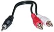 2 x RCA Male / 1 x 3.5mm Stereo Male, Y-Cable, 6 inch