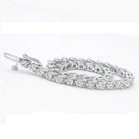14k White Gold Three-Prong Round Tennis Diamond Bracelet (3.00ctw, G-H Color,... by Amcor Design