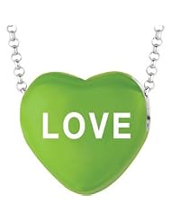 Sweethearts Enamel "Love" Heart on 16" Necklace Pendant with Gift Box
