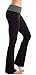 Foldover Contrast Waist Bootleg Flare Yoga Pants (Medium, Black/Charcoal)