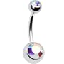Swarovski Aurora Double Gem Belly Button Ring