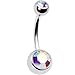 Swarovski Aurora Double Gem Belly Button Ring