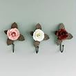 Decorative Metal Flower Hooks (set of 3)