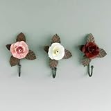Decorative Metal Flower Hooks (set of 3)