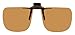 Polarized Bronze Metal Clip On Flip Up Brown Sunglass Lenses, Rectangle, 56mm Wide X 47mm High, 131mm Wide with Bridge
