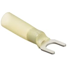 Morris Products 12266 Spade Terminal, Heat Shrinkable, Yellow, 12-10 Wire Size, #10 Stud Size  (Pack of 100)