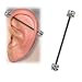 Titanium Industrial Barbell with Translucent Acrylic Dice