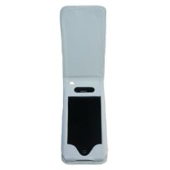 Aufklappbare PU Leder Tasche Etui Schale Schutz Case WEISS f�r Iphone 4 4G - RBrothersTechnologie