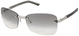 Valentino Sunglasses, 5383/S, Rimless, Silver Frames/ Fade Gray Lenses/ Crystals