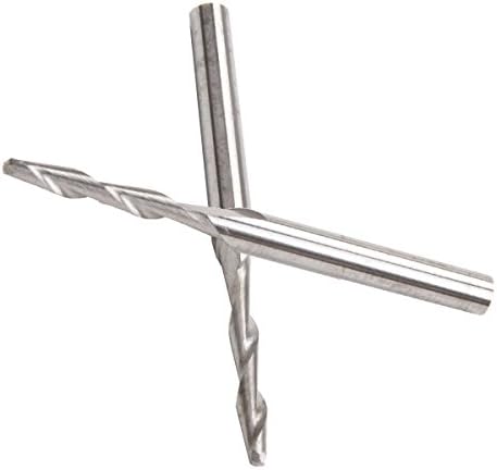 Double Flutes Carbide Drill Bits Ball Nose End Mills CNC Router Bits 12mm Flute Length 3.175mmx 2.5mm Dia Pack of 10