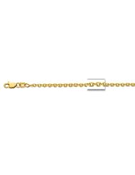 14K 20" Yellow Gold 2.3mm Polish Diamond Cut Cable Link Chain With Lobster Clasp