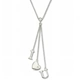 JCPenney Sterling Silver I Heart U Necklace