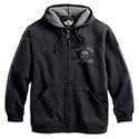 Harley-Davidson&reg; Men's Hooded Skull Sweatshirt. Zip front with skull appliqu&eacute; and embroidery. 99035-08VM