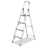 Buy #566 Four-Foot Folding Aluminum Euro Platform Ladder Red by LOUISVILLE&node=16310091