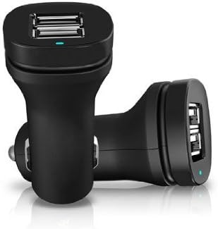eHotCafe CGCA-TR202-EA 2.1Amps / 10.5W Dual USB Car Charger for Apple and Android Devices with Over-Current, Over-Charge, Over-Heat and Short Circuit Protection - Black (Black)