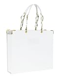 Russell+Hazel 5 file tote - white w/white patent straps (299)
