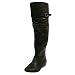 Tall Black Simple Over The Knee High Flat Boots